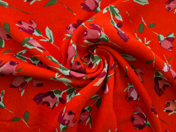 Designer Deadstock - Viscose Crepe - Budding Roses