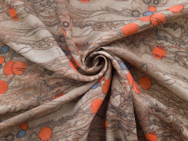 European Designer Deadstock - Silk/Cotton Voile - Desert Horizon