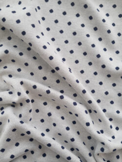 European Designer Deadstock - Viscose Blend Double Knit - Polka Dot - Cream/Navy