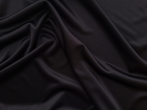 European Designer Deadstock – Viscose/Spandex Satin Jersey – Black