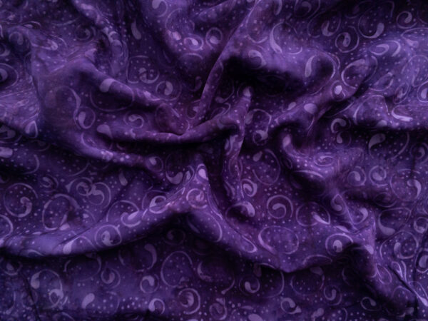 Rayon Batik - Batiks by Mirah - Floral Fancy - Brushstroke - Purple