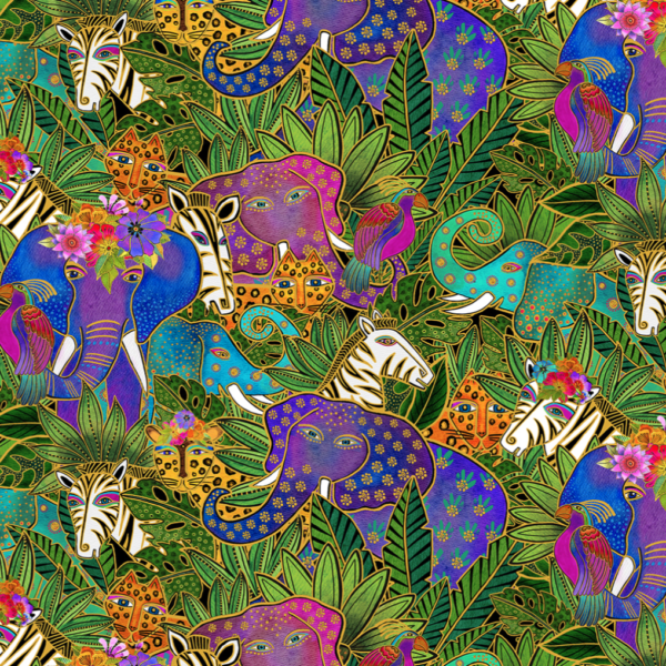 Quilting Cotton - Earth Song - Animal Jungle