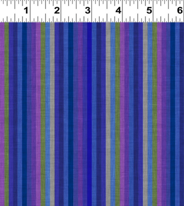 Quilting Cotton - Earth Song - Stripe - Royal Blue