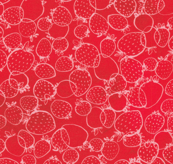 Quilting Cotton - Strawberry Season - Sketch - Cranberry