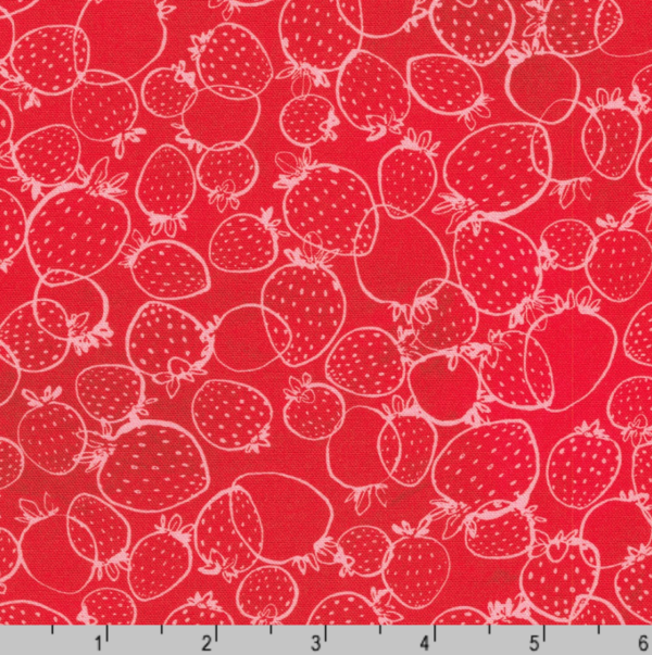 Quilting Cotton - Strawberry Season - Sketch - Cranberry