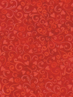 Quilting Cotton - Lovely Day - Filigree Hearts - Cherry