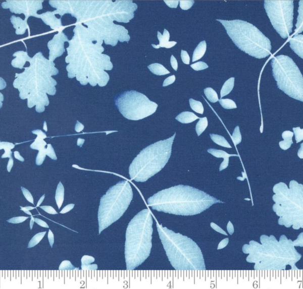 Quilting Cotton -  Bluebell - Cyanotype Floral - Prussian Blue