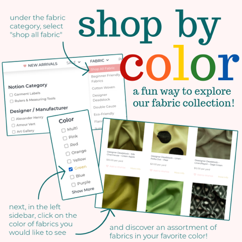 Our color quest starts with green! - Stonemountain & Daughter Fabrics