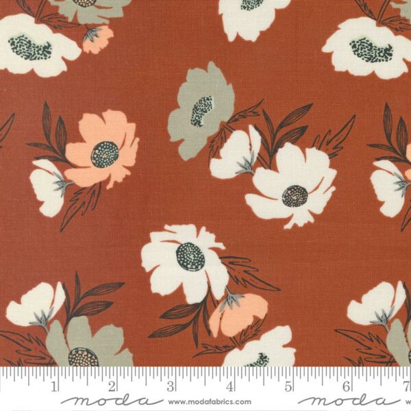 Quilting Cotton - Woodland Wildflowers - Bold Bloom - Rust