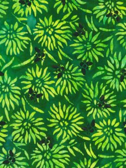 Artisan Cotton Batik - Bees and Flowers - Grass