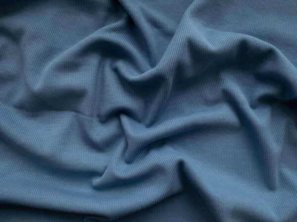 Organic Cotton/Spandex Ribbing – Blue Denim