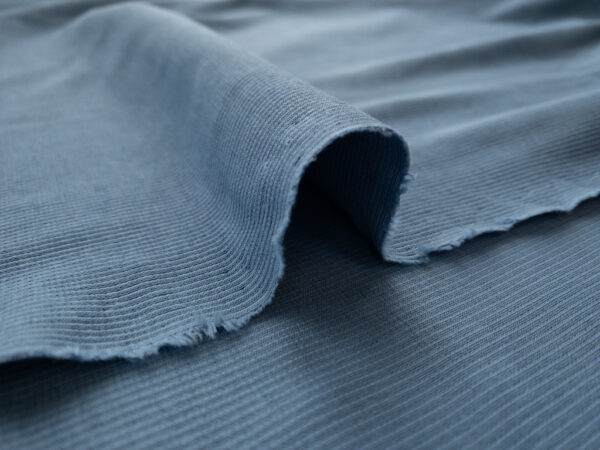 Organic Cotton/Spandex Ribbing – Blue Denim