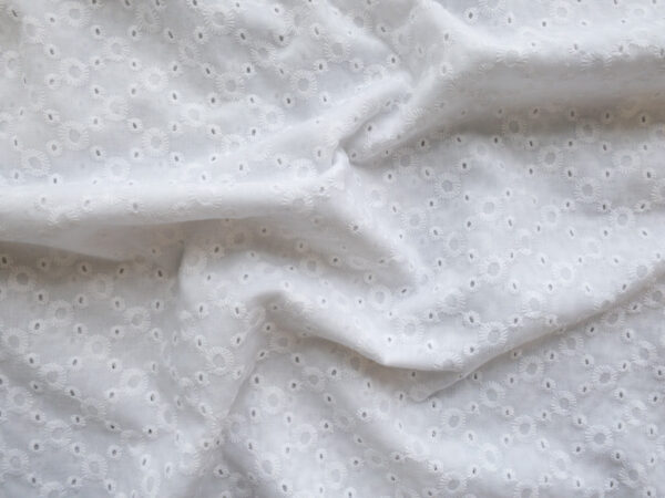 Lady McElroy - Cotton Eyelet - Diamond Dots - White