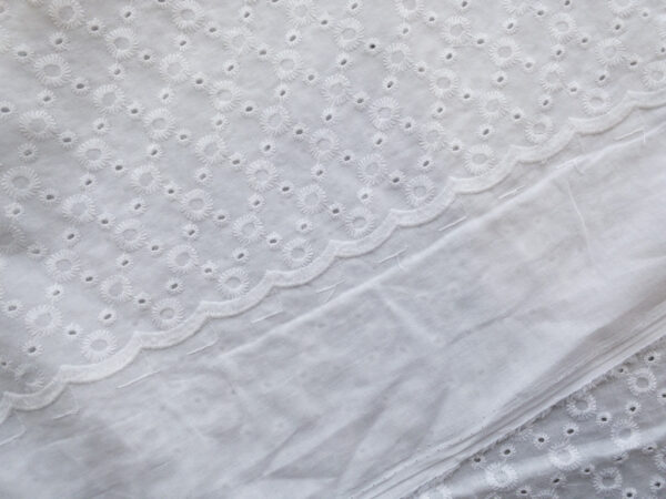 Lady McElroy - Cotton Eyelet - Diamond Dots - White