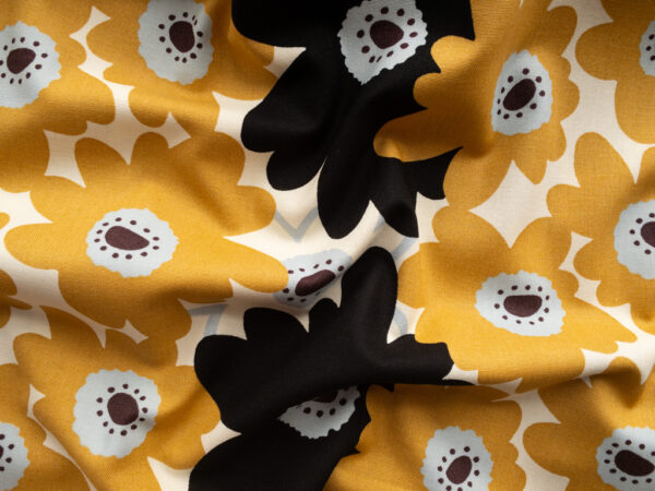 Japanese Cotton Oxford - Bold Blooms - Mustard