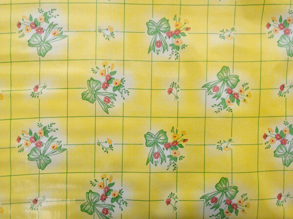 Oilcloth - Poly/Cotton Vinyl - Tattersall - Yellow