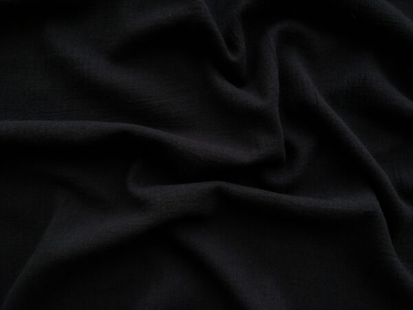 Designer Deadstock – Cotton Crinkle Gauze – Noir