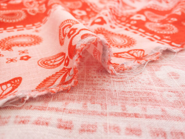 Designer Deadstock - Printed Linen/Rayon - Paisley Check