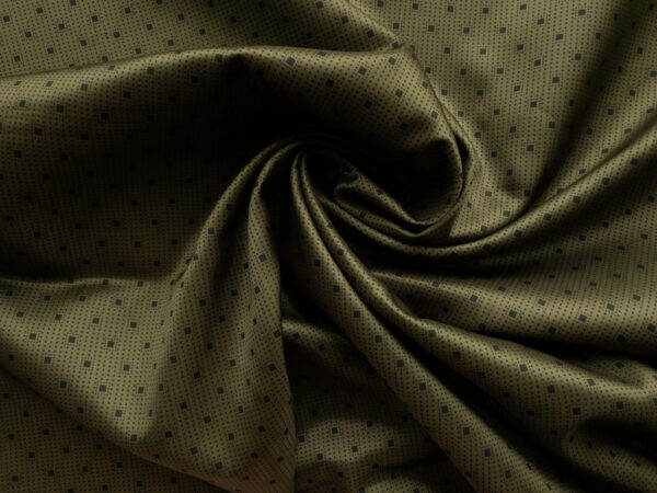 British Designer Deadstock - Viscose Twill Lining - Petite Squares - Martini