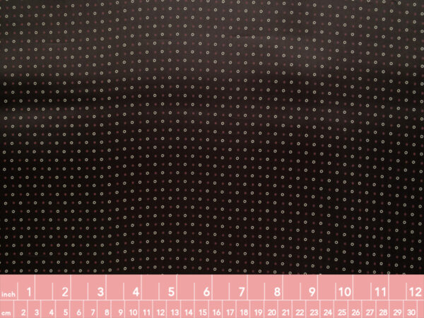 British Designer Deadstock - Viscose Twill Lining - Petite Circles - Dark Chocolate