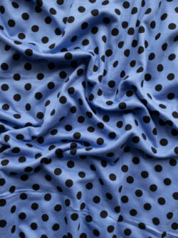 British Designer Deadstock – Viscose/Spandex Jersey – Polka Dot - Periwinkle Blue