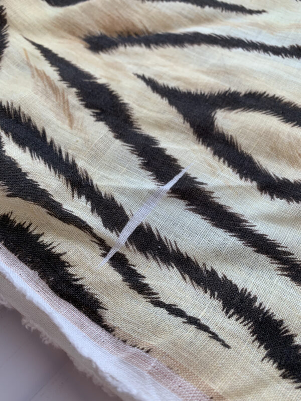 Designer Deadstock - Italian Linen - Tiger Stripes