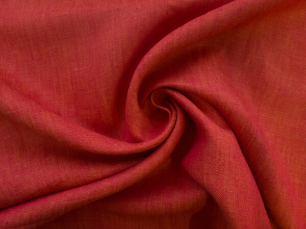 Designer Deadstock - Two-Tone Linen - Blood Orange