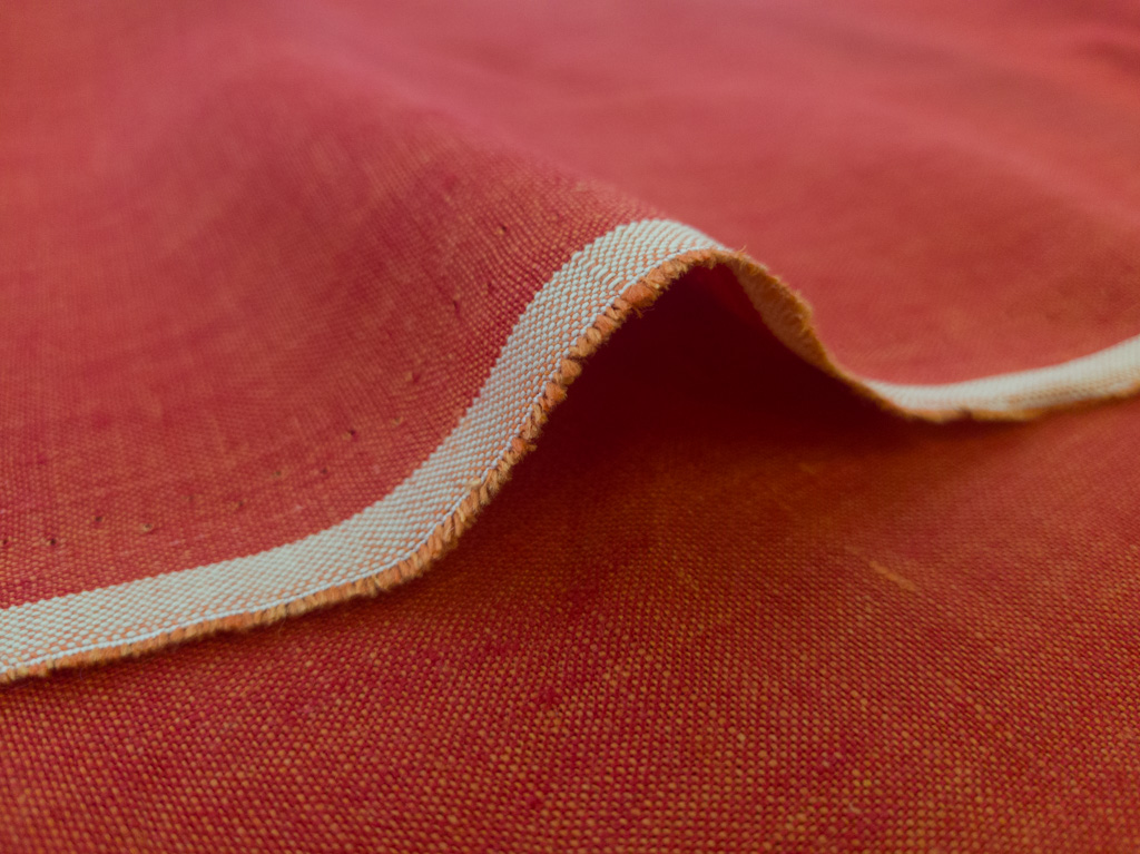 Designer Deadstock - Two-Tone Linen - Blood Orange