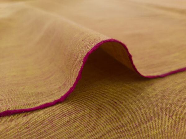 Designer Deadstock - Two-Tone Linen - Yellow/Fuschia