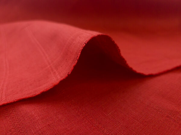 Designer Deadstock - Linen - Self Stripe - Red