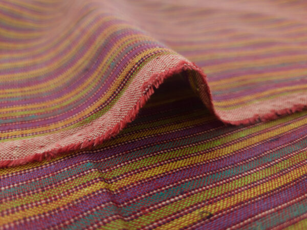 Designer Deadstock – Yarn Dyed Linen - Stripe - Festive Summer