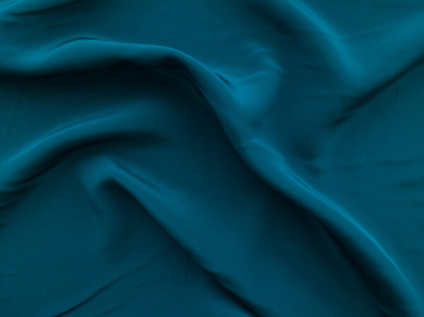 Designer Deadstock - Silk Crepe de Chine - Peacock Blue