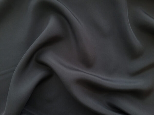 Designer Deadstock - Silk Habotai - Dark Grey