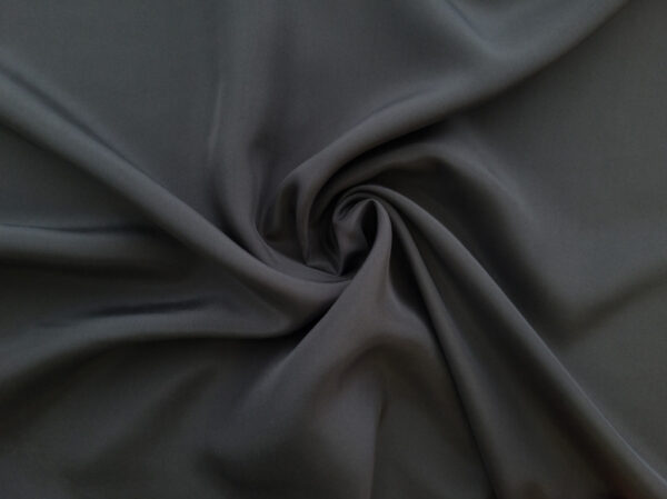 Designer Deadstock - Silk Habotai - Dark Grey