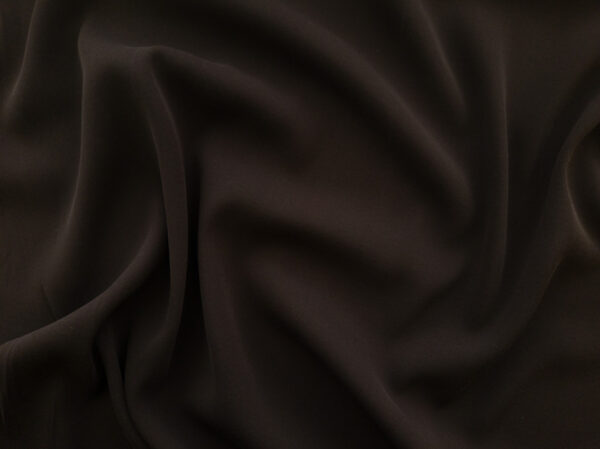 Designer Deadstock - Silk/Spandex Crepe de Chine - Dark Brown