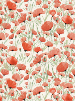 Quilting Cotton - Enjoy The Little Things - Poppies - Light Cream