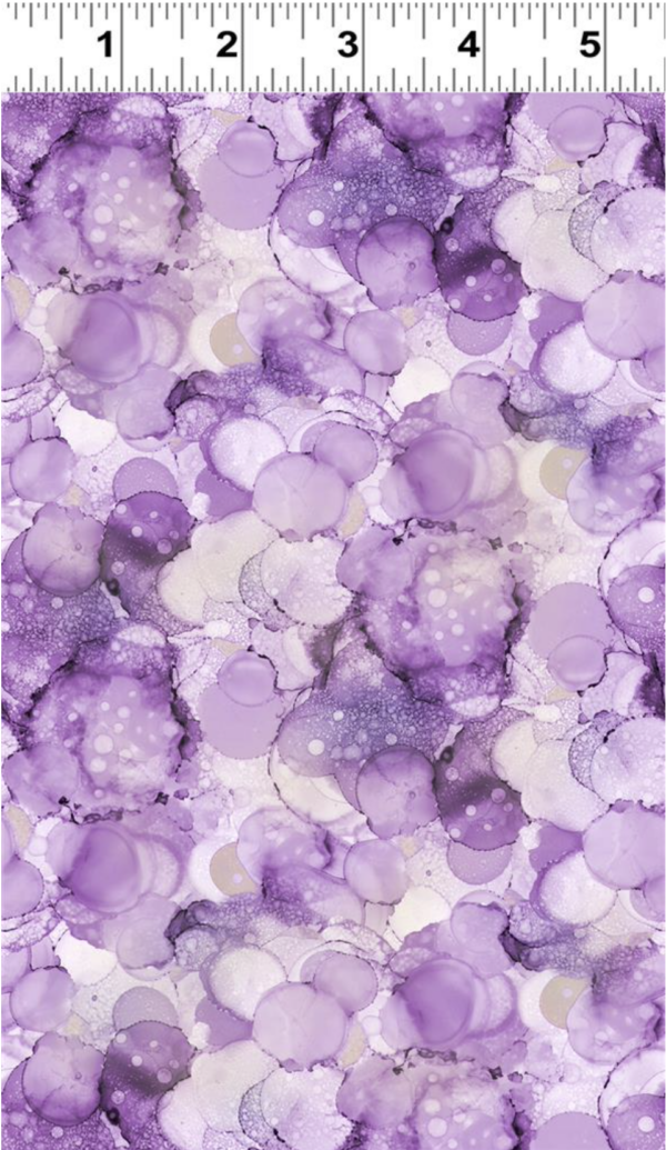 Quilting Cotton - Alcohol Inks - Drops - Purple