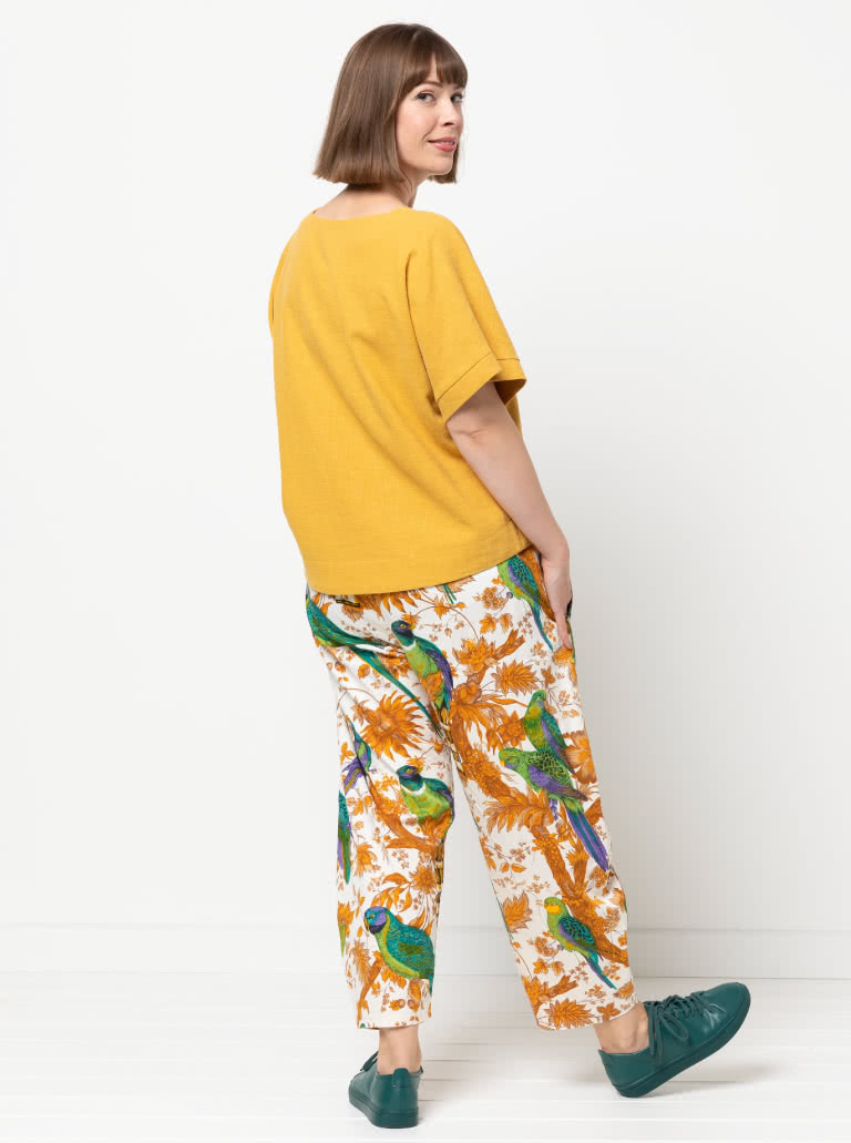 Full Length Flare Trouser - Brown Floral Print – Rosie Assoulin