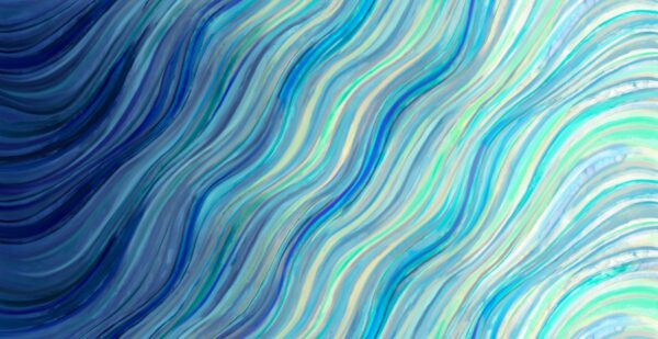 Quilting Cotton - Gradients Auras - Watercolor Wave - Sapphire