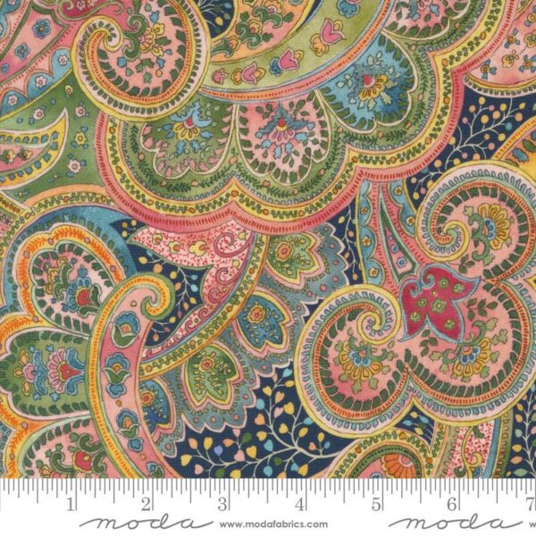 Quilting Cotton - Chelsea Garden - Posh Paisley - Navy Multi