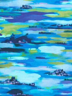 Quilting Cotton - Painterly Trees - Lake