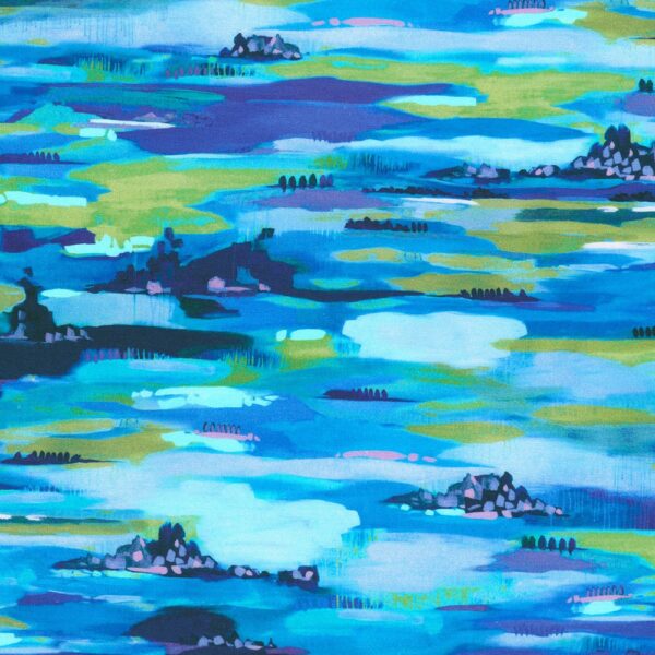 Quilting Cotton - Painterly Trees - Lake