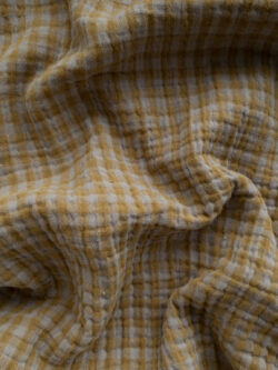 Organic Cotton Double Gauze - Yarn Dyed Gingham - Fog/Pistachio