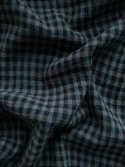 Organic Cotton Double Gauze - Yarn Dyed Gingham - Midnight/Denim