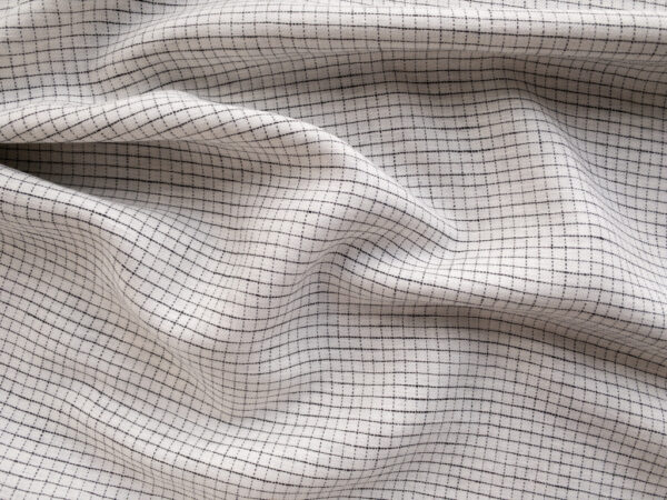 Utopia Washed Linen/Cotton - Check - Ivory/Black