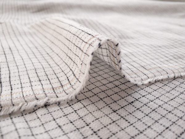 Utopia Washed Linen/Cotton - Check - Ivory/Black