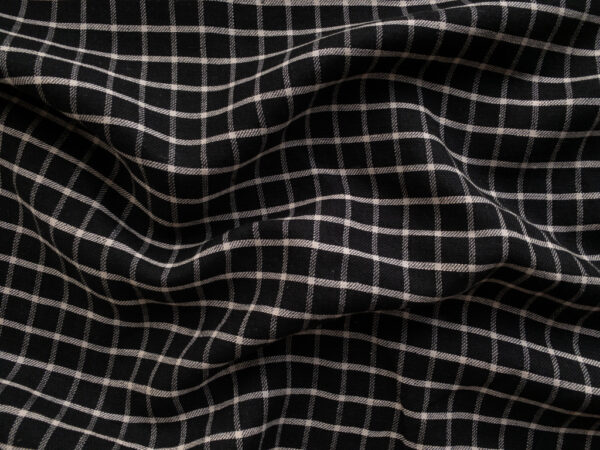 Utopia Washed Linen/Cotton - Check - Black