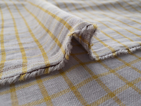 Utopia Washed Linen/Cotton - Check - Fog/Pistachio