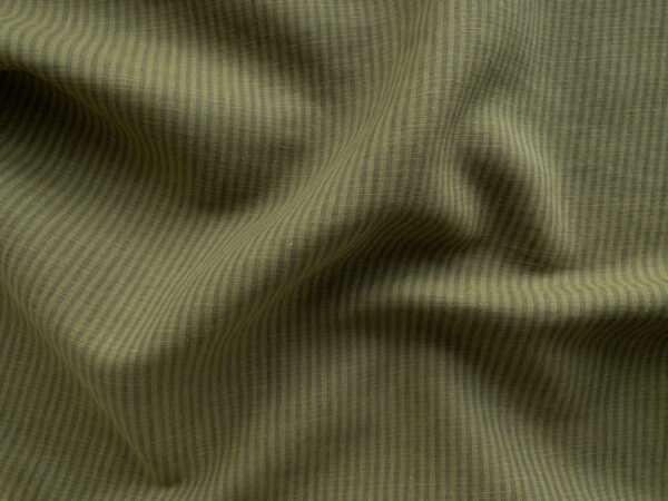 Utopia Washed Linen/Cotton - Yarn Dyed Stripe - Kelp