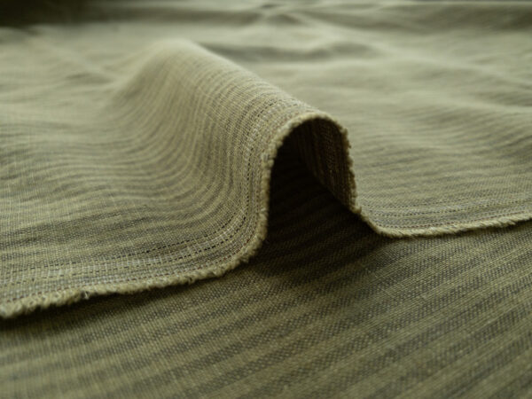 Utopia Washed Linen/Cotton - Yarn Dyed Stripe - Kelp